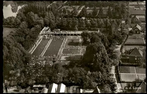 Ansichtskarte Werne Luftbild Luftaufnahme mit Freibad 1964