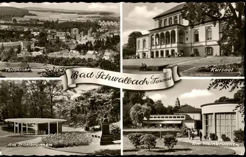 Schwalbach am Taunus Mehrbildkarte u.a. mit  Weinbrunnen Am Stahlbrunnen 1959