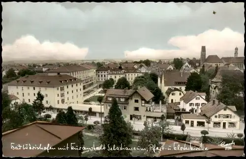 Bad Wörishofen Panorama-Ansicht mit Kuranstalt Sebastianeum Kirchen 1961