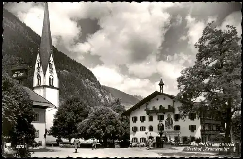 Ansichtskarte Mayrhofen Gasthof Kramerwirt Strassen Ansicht 1960