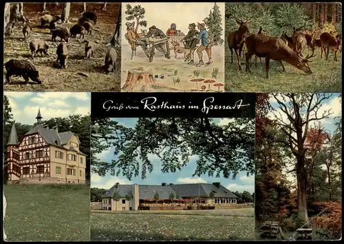 Rohrbrunn-Weibersbrunn Autobahnraststätte im Spessart Mehrbild 1962