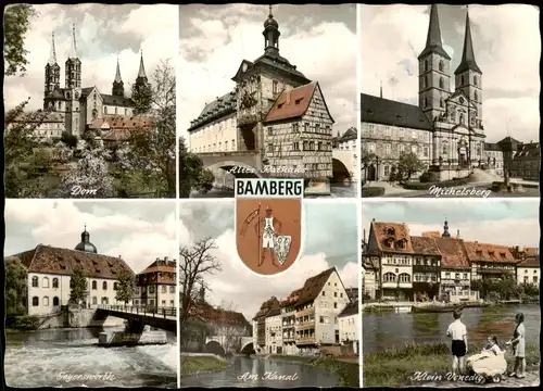 Ansichtskarte Bamberg Michelsberg, Am Kanl, Dom - Mehrbild Colorfotokarte 1968