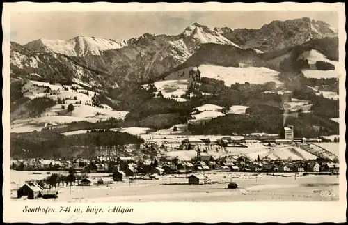 Ansichtskarte Sonthofen Stadt im Winter 1962