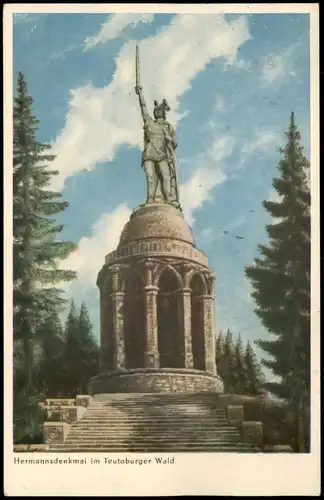 Ansichtskarte Hiddesen-Detmold Hermannsdenkmal 1954
