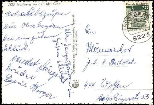 Ansichtskarte Trostberg Ortspanorama Trostberg an der Alz/Obb. 1969