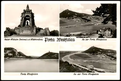 Ansichtskarte Porta Westfalica Mehrbildkarte mit 4 Ortsansichten 1960