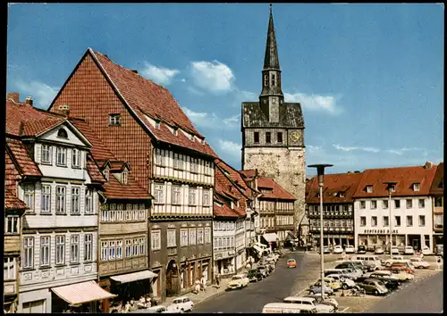 Ansichtskarte Osterode (Harz) Marktplatz Geschäfte Auto Parkplatz 1970