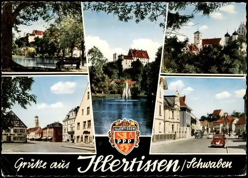 Illertissen Mehrbildkarte mit div. Ortsansichten; Ort in Schwaben 1967