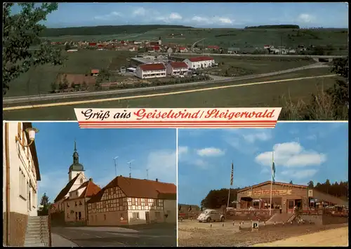 Ansichtskarte Geiselwind Mehrbildkarte Ortsansichten, Steigerwald Ort 1975