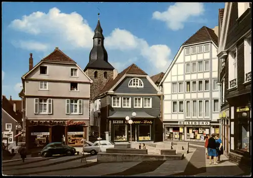 Hattingen Obermarkt, Geschäfte Reisebüro, Autos ua. VW Käfer 1970
