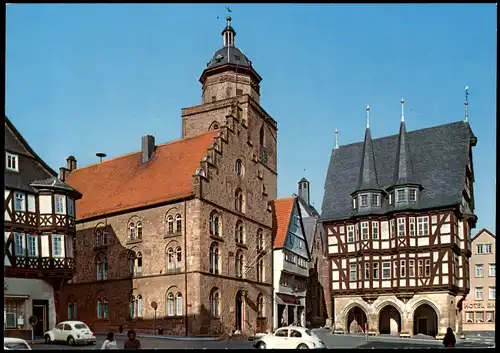 Ansichtskarte Alsfeld Marktplatz Autos u.a. VW Käfer 1980