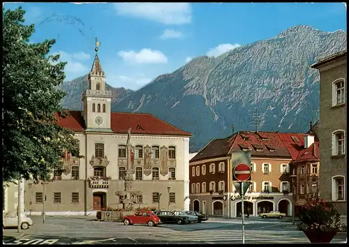 Ansichtskarte Bad Reichenhall Rathausplatz Rathaus Autos ua. VW Käfer 1978