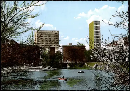 Ansichtskarte Düsseldorf Schwanenspiegel - Hochhäuser 1964