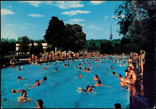 Ansichtskarte München DANTE-BAD Olympia Wasserball-Turnier 1972