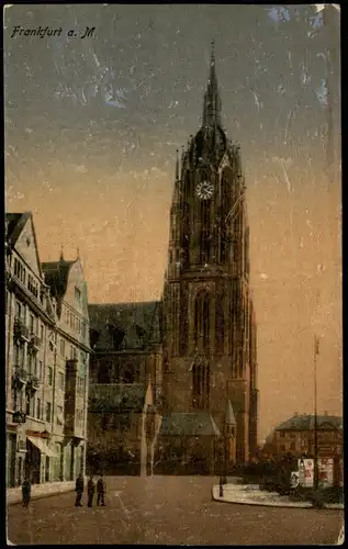 Ansichtskarte Frankfurt am Main Straßenpartie an der Kirche 1921
