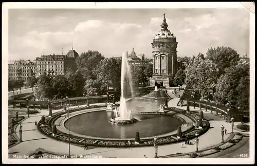 Ansichtskarte Mannheim Friedrichsplatz - Fotokarte 1953