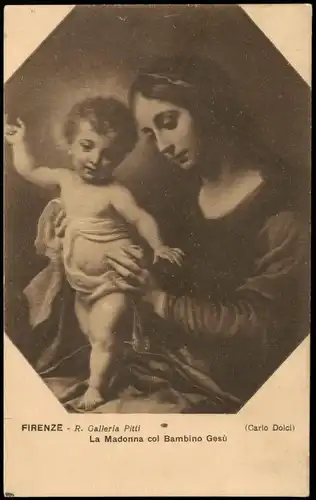 Cartoline Florenz Firenze La Madonna col Bambino Gesù Galleria Pitti 1924