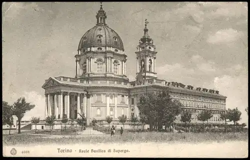 Cartoline Turin Torino Reale Basilica di Superga. 1909