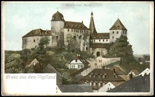 Ansichtskarte Mylau-Reichenbach (Vogtland) Burg Mylau - Museum 1912