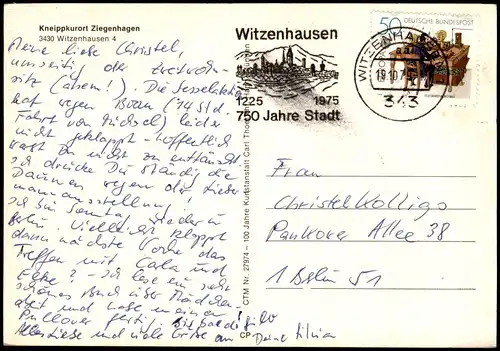 Ansichtskarte Ziegenhagen-Witzenhausen Blick auf die Stadt 1979