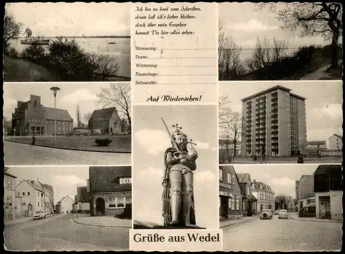 Ansichtskarte Wedel Schulau, Straßen und Hochhaus MB 1963