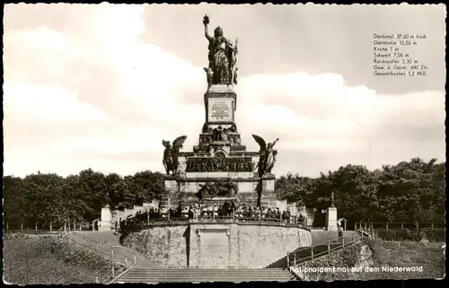 Rüdesheim (Rhein) National-Denkmal / Niederwalddenkmal - Fotokarte 1958