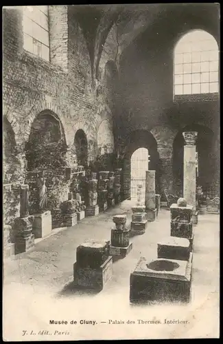 CPA Paris Musée de Cluny. - Palais des Thermes. Intérieur. 1914