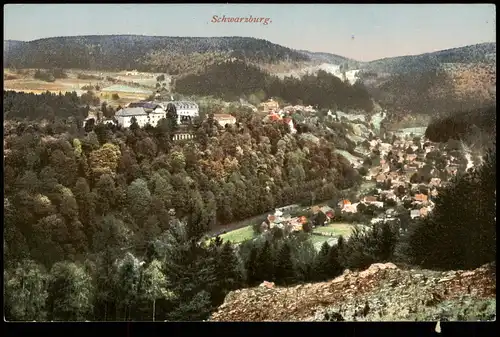 Ansichtskarte Schwarzburg Blick über den Ort 1912
