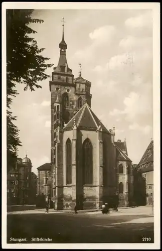 Ansichtskarte Stuttgart Partie an der Stiftskirche - Fotokarte 1942