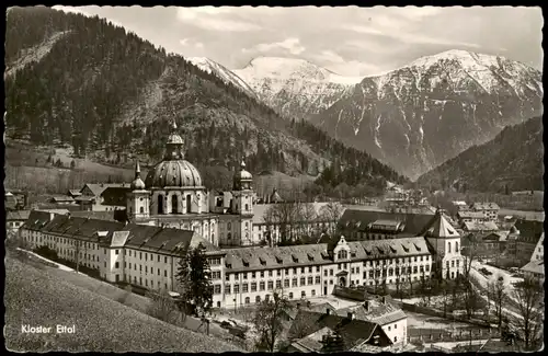 Ansichtskarte Ettal Benediktinerabtei Kloster Ettal - Fotokarte 1956