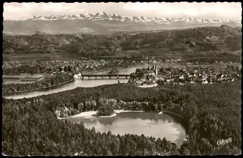 Ansichtskarte Bad Säckingen Blick über die Stadt - Rhein Alpen 1956