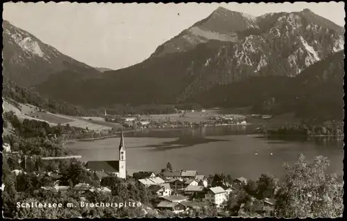 Ansichtskarte Schliersee Schliersee mit Brecherspitze 1956