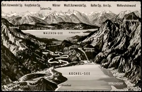 Ansichtskarte Kochel am See Walchensee Fotomontage 1962