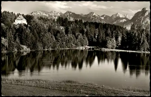 Ansichtskarte Füssen Schwaltenweiher mit Kurhaus 1960