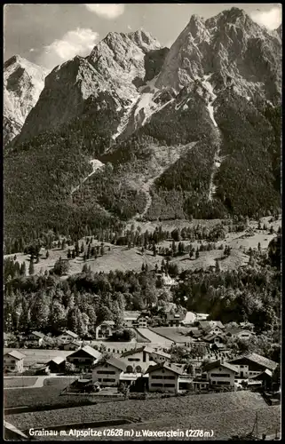 Ansichtskarte Grainau Alpspitze (2628 m) u.Waxenstein (2278m) 1962