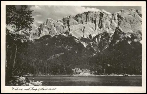 Ansichtskarte Garmisch-Partenkirchen Eibsee mit Zugspitzmassiv 1928