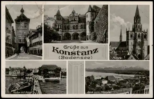 Ansichtskarte Konstanz Hafen, Münster, Rathaus - uvm 1960