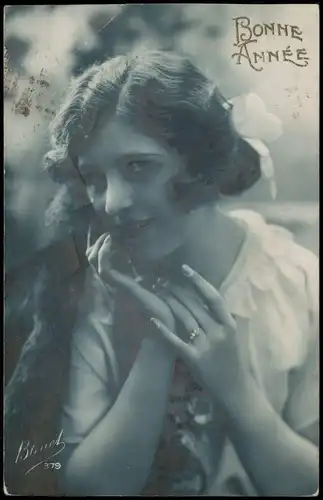 lassiv schauende Frau Fotokunst 1928  sehr interessante Frankatur und Stempel