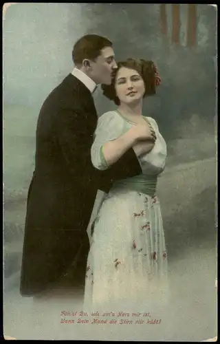 Liebe Liebespaare - Love Fühlst  Wenn Dein Mund die Stirn mir küßt? 1914