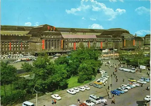 Ansichtskarte Leipzig Hauptbahnhof 1974