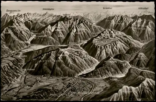 Ansichtskarte Bad Reichenhall Landkarten AK 1959