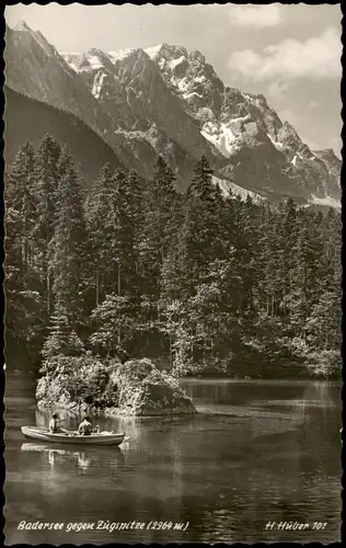 Ansichtskarte Grainau Badersee gegen Zugspitze (2964 mi) 1960