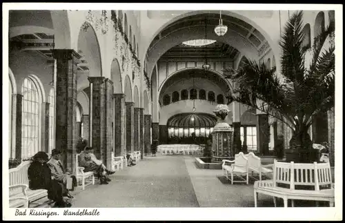 Ansichtskarte Bad Kissingen Inneres der Wandelhalle 1954 Stempel Schaippach