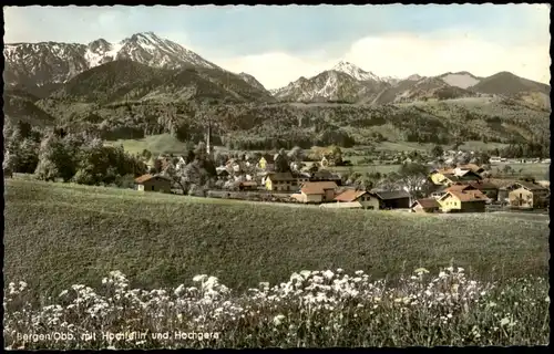 Ansichtskarte .Bayern Bergen Obb. mit Hochfelln und Hochgern 1960