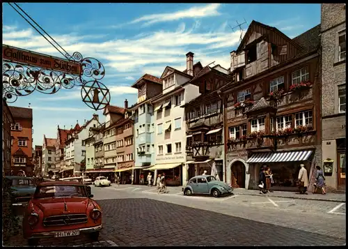 Ansichtskarte Lindau (Bodensee) Straßenpartie VW Käfer 1990