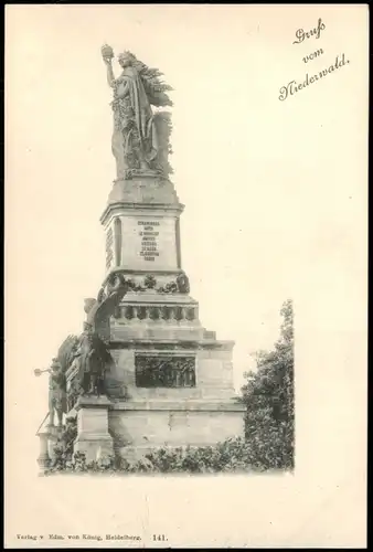 Rüdesheim (Rhein) National-Denkmal / Niederwalddenkmal - Seitenansicht 1906