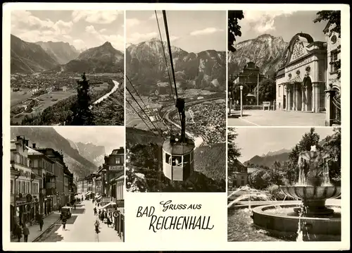 Ansichtskarte Bad Reichenhall Straße, Totale, Seilbahn - MB Fotokarte 1957