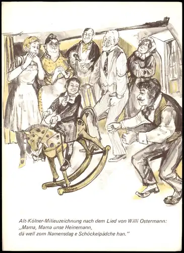 Köln Alt-Kölner-Milieuzeichnung  Lied von Willi Ostermann: Mama, Mama 1973