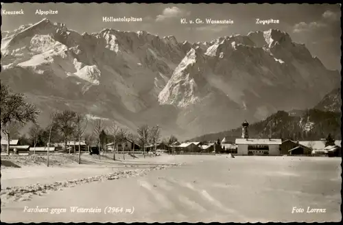 Ansichtskarte Farchant Stadtpartie - Winter 1955