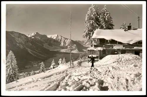 Ansichtskarte Bayrischzell Umland-Ansicht Verschneite Tanneralm 1958